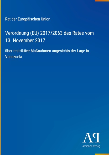 Verordnung (EU) 2017/2063 des Rates vom 13. November 2017 - Rat der Europäischen Union