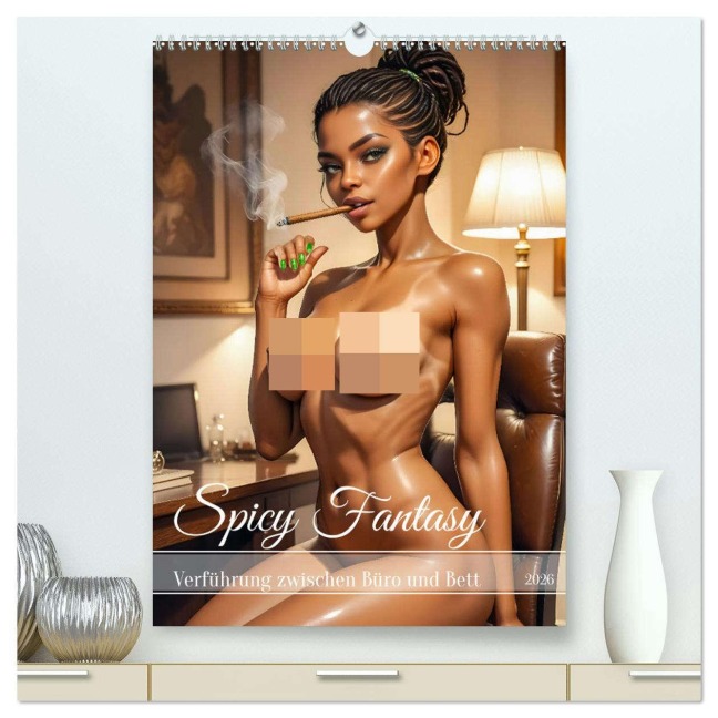 Spicy Fantasy - Verführung zwischen Büro und Bett (hochwertiger Premium Wandkalender 2026 DIN A2 hoch), Kunstdruck in Hochglanz - Sell Pixs:Sell