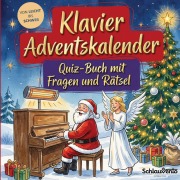 Cover-Bild zum Titel 'Klavier-Adventskalender: Quiz-Buch mit Fragen und Rätsel' von 'Schlauvento Interactive'