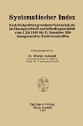 Cover-Bild zum Titel 'Systematischer Index' von 'Walter Antoniolli'