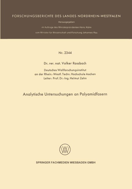 Analytische Untersuchungen an Polyamidfasern - Volker Rossbach
