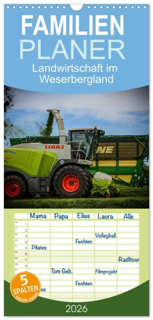 Familienplaner 2026 - Landwirtschaft im Weserbergland mit 5 Spalten (Wandkalender, 21 x 45 cm) CALVENDO - Simon Witt