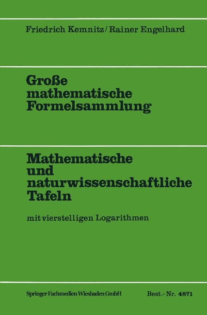 Große mathematische Formelsammlung - Friedrich Kemnitz