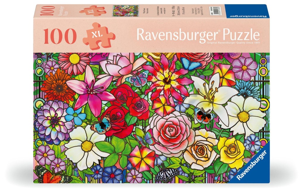 Erwachsenenpuzzle 100 XL-Teile - Blumenfenster - 