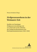 Cover-Bild zum Titel 'Zivilprozessreform in der Weimarer Zeit' von ''