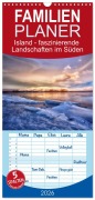 Cover-Bild zum Titel 'Familienplaner 2026 - Island - faszinierende Landschaften im Süden mit 5 Spalten (Wandkalender, 21 x 45 cm) CALVENDO' von 'Romy Pfeifer'