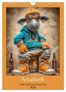 Cover-Bild zum Titel 'Schafwelt. Coole Schafe im Cartoon-Style (Wandkalender 2026 DIN A4 hoch), CALVENDO Monatskalender' von 'Rose Hurley'