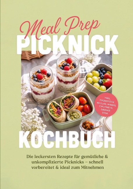 Meal Prep Picknick Kochbuch: Die leckersten Rezepte für gemütliche & unkomplizierte Picknicks - schnell vorbereitet & ideal zum Mitnehmen - inkl. Frühstück im Glas, Wraps, Chutneys, Drinks uvm. - Liv Vogel