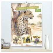 Schöne Aquarelle. Darstellungen von Afrikas Wildtieren (hochwertiger Premium Wandkalender 2026 DIN A2 hoch), Kunstdruck in Hochglanz - Rose Hurley