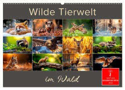 Cover-Bild zum Titel 'Wilde Tierwelt im Wald (Wandkalender 2026 DIN A2 quer), CALVENDO Monatskalender' von 'Peter Roder'