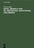 Cover-Bild zum Titel 'Nova Juridica zum 35. Deutschen Juristentag (Salzburg)' von 'Wilhelm Kahl'