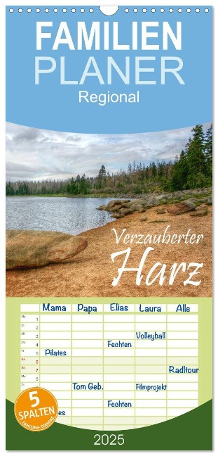 Familienplaner 2025 - Verzauberter Harz mit 5 Spalten (Wandkalender, 21 x 45 cm) CALVENDO - Michael Weiß