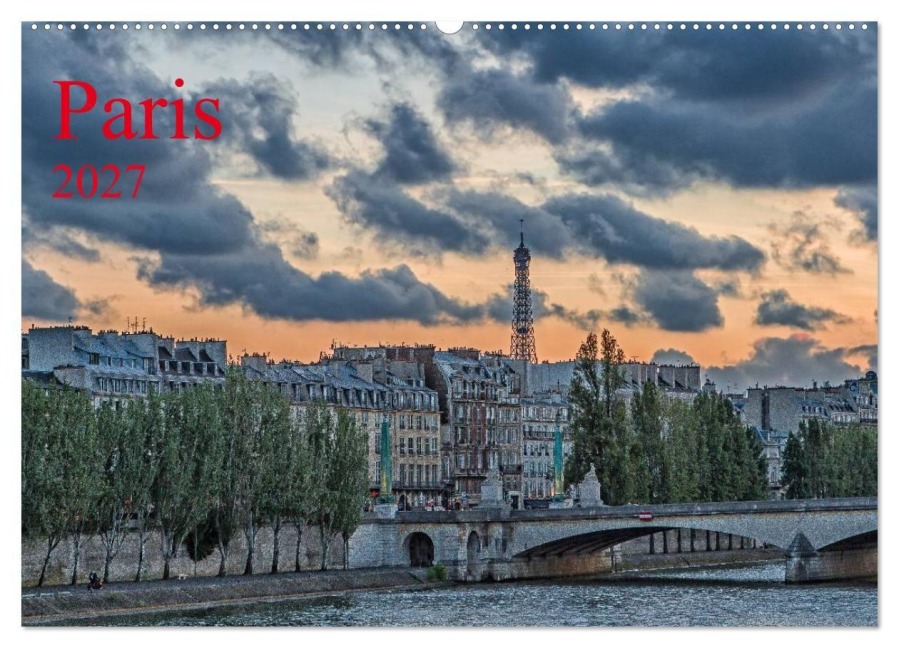 Paris (Wandkalender 2027 DIN A2 quer), CALVENDO Monatskalender - Thomas Leonhardy