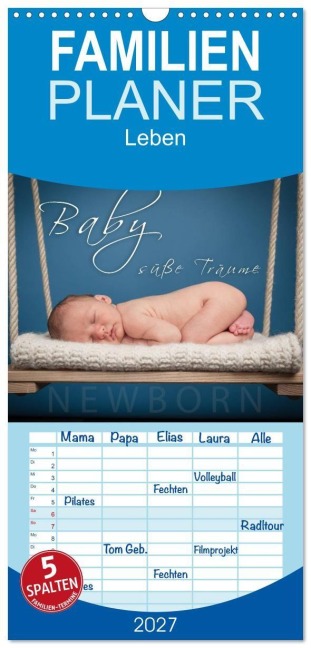Familienplaner 2027 - Baby - süße Träume mit 5 Spalten (Wandkalender, 21 x 45 cm) CALVENDO - Monika Schöb