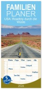 Cover-Bild zum Titel 'Familienplaner 2026 - USA: Roadtrip durch die Wüste mit 5 Spalten (Wandkalender, 21 x 45 cm) CALVENDO' von 'Fotosvonlucke Fotosvonlucke'