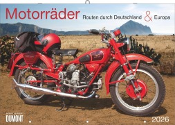 Cover-Bild zum Titel 'Motorräder & Routen 2026 - Broschürenkalender - mit Schulferientabelle - Format 42 x 29 cm' von ''