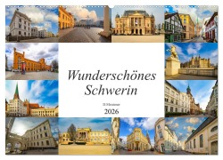 Cover-Bild zum Titel 'Wunderschönes Schwerin (Wandkalender 2026 DIN A2 quer), CALVENDO Monatskalender' von 'Dirk Meutzner'