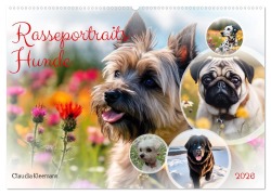 Cover-Bild zum Titel 'Rasseportraits - Hunde (Wandkalender 2026 DIN A2 quer), CALVENDO Monatskalender' von 'Claudia Kleemann'