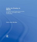 Cover-Bild zum Titel 'Index to Poetry in Music' von 'Carol June Bradley'
