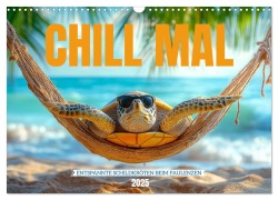 CHILL MAL - Entspannte Schildkröten beim Faulenzen (Wandkalender 2025 DIN A3 quer), CALVENDO Monatskalender - Mb Fotografie