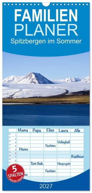 Familienplaner 2027 - Spitzbergen im Sommer mit 5 Spalten (Wandkalender, 21 x 45 cm) CALVENDO - Bruno Pohl