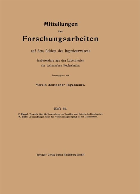 Mittteilungen über Forschungsarbeiten auf dem Gebiete des Ingenieurwesens - Walther Borth, Paul Rieppel