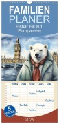 Familienplaner 2026 - Eisbär Eik auf Europareise mit 5 Spalten (Wandkalender, 21 x 45 cm) CALVENDO - Sabine Löwer