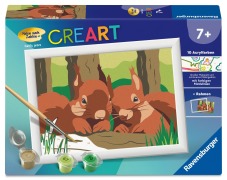 Cover-Bild zum Titel 'CreArt, Malen nach Zahlen Kinder - Kuschelnde Eichhörnchen' von ''
