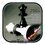 Cover-Bild zum Titel '200+ chess puzzles, puzzles d'échecs, rompecabezas de ajedrez, Schachrätsel, lamiglowki szachowe, schaak puzzels, sxakenigmoj' von 'Fjodor M. Wilk'