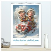 Cover-Bild zum Titel 'Löschen, Lachen, Löschfahrzeug (hochwertiger Premium Wandkalender 2026 DIN A2 hoch), Kunstdruck in Hochglanz' von 'Steffen Gierok-Latniak'