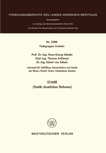 STARR (Statik räumlicher Rahmen) - Hans-Georg Schultz