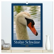 Stolze Schwäne (hochwertiger Premium Wandkalender 2026 DIN A2 hoch), Kunstdruck in Hochglanz - Sabine Löwer