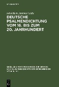 Cover-Bild zum Titel 'Deutsche Psalmendichtung vom 16. bis zum 20. Jahrhundert' von 'Inka Bach, Helmut Galle'