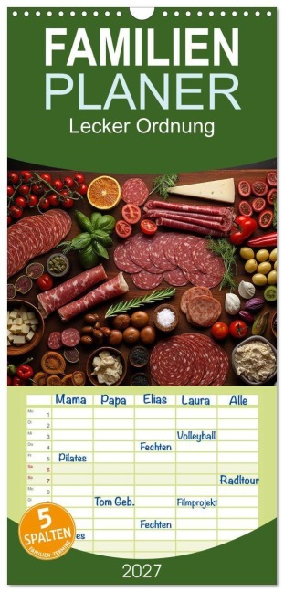 Familienplaner 2027 - Lecker Ordnung mit 5 Spalten (Wandkalender, 21 x 45 cm) CALVENDO - Kerstin Waurick