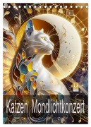 Katzen Mondlichtkonzert (Tischkalender 2026 DIN A5 hoch), CALVENDO Monatskalender - Dusanka Djeric