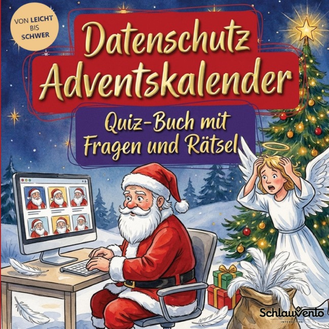 Datenschutz-Adventskalender: Quiz-Buch mit Fragen und Rätsel - Schlauvento Interactive