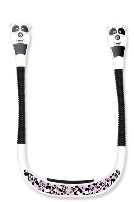 Neklite Pals (Panda) Premium Duo-Leselicht zum Umhängen - wiederaufladbar - mit vielen Einstellungen - 