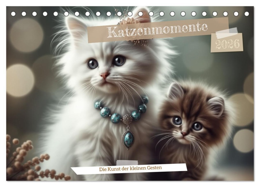 Katzenmomente (Tischkalender 2026 DIN A5 quer), CALVENDO Monatskalender - Sual¿M Sual¿M