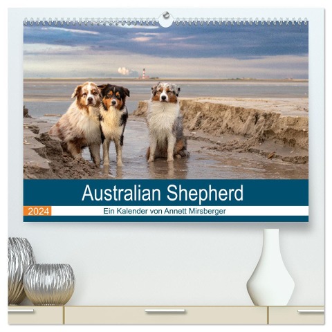 Australian Shepherd 2024 (hochwertiger Premium Wandkalender 2024 DIN A2 quer), Kunstdruck in Hochglanz - Annett Mirsberger