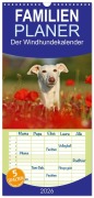 Cover-Bild zum Titel 'Familienplaner 2026 - Der Windhundekalender mit 5 Spalten (Wandkalender, 21 x 45 cm) CALVENDO' von 'Kathrin Köntopp'