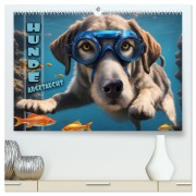 Cover-Bild zum Titel 'Hunde abgetaucht (hochwertiger Premium Wandkalender 2026 DIN A2 quer), Kunstdruck in Hochglanz' von 'Renate Utz'