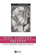 Text, Context, Pretext - H G Widdowson