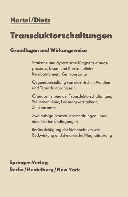 Transduktorschaltungen - Helmut Dietz, Walter Hartel