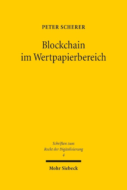 Blockchain im Wertpapierbereich - Peter Scherer