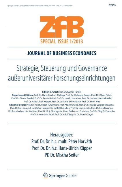 Strategie, Steuerung und Governance außeruniversitärer Forschungseinrichtungen - 