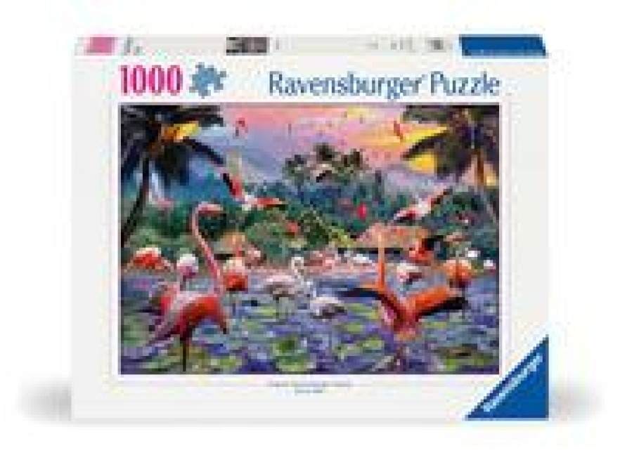 Erwachsenenpuzzle 1000 Teile - Pinke Flamingos - 