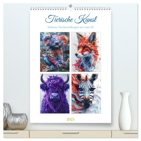 Tierische Kunst (hochwertiger Premium Wandkalender 2025 DIN A2 hoch), Kunstdruck in Hochglanz - Steffen Gierok-Latniak
