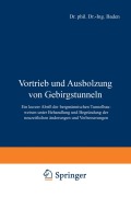 Cover-Bild zum Titel 'Vortrieb und Ausbolzung von Gebirgstunneln' von 'F. Bader'