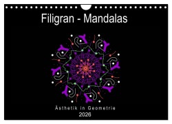 Cover-Bild zum Titel 'Filigran - Mandalas (Wandkalender 2026 DIN A4 quer), CALVENDO Monatskalender' von 'Gabi Zapf'