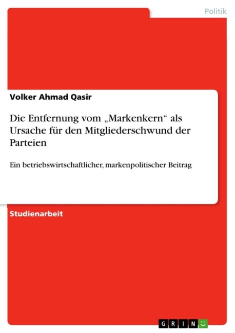 Die Entfernung vom "Markenkern" als Ursache für den Mitgliederschwund der Parteien - Volker Ahmad Qasir